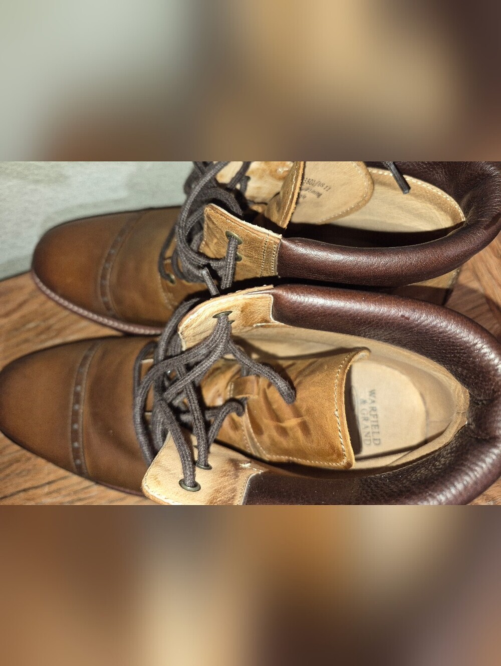 Warfield & Grand Porter Men’s Cap Toe Shoe Boot Chestnut Size 11 - Picture 6 of 7